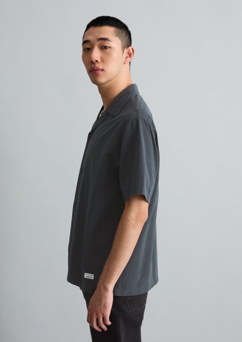 Seersucker shirt regular — Peppercorn Grey