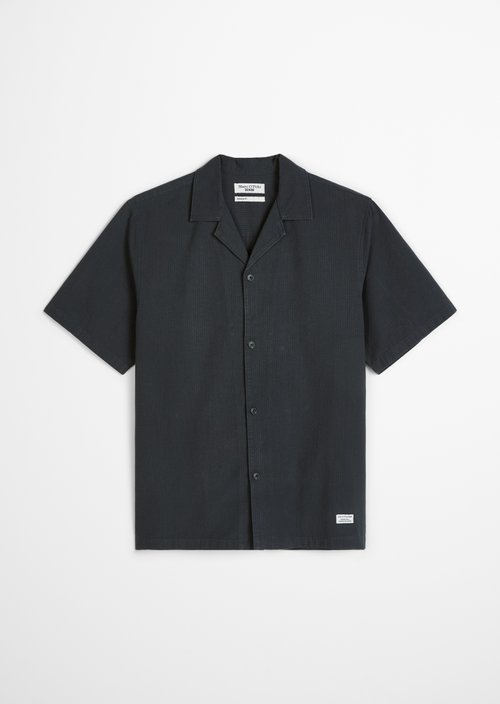 Seersucker shirt regular — Peppercorn Grey