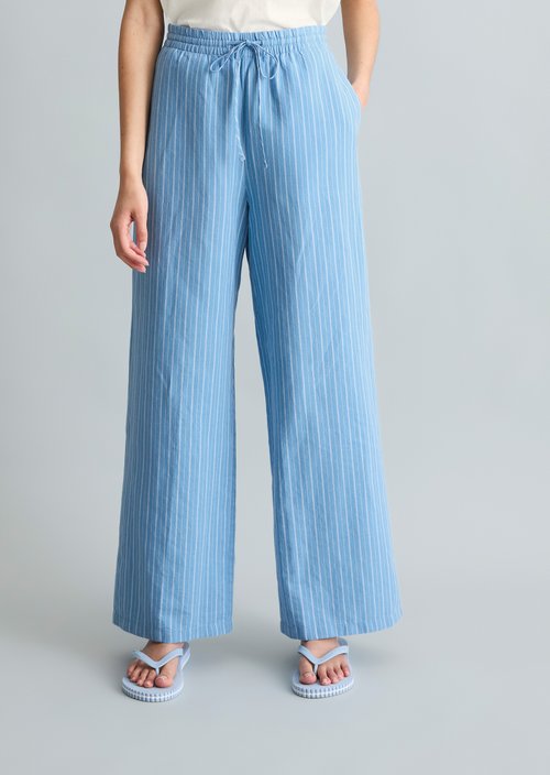 Striped pull-on pants relaxed — Light Blue