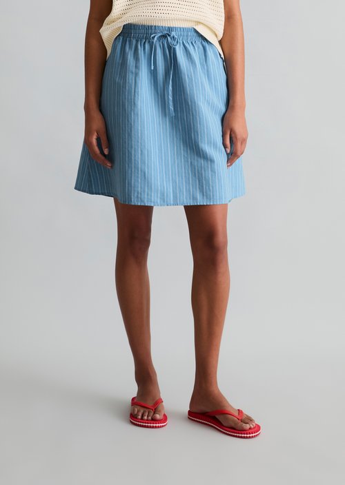 Flared striped skirt — Light Blue