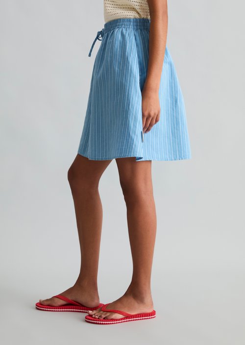 Flared striped skirt — Light Blue