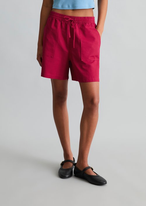 Slip-on pants regular — Vivid Cherry