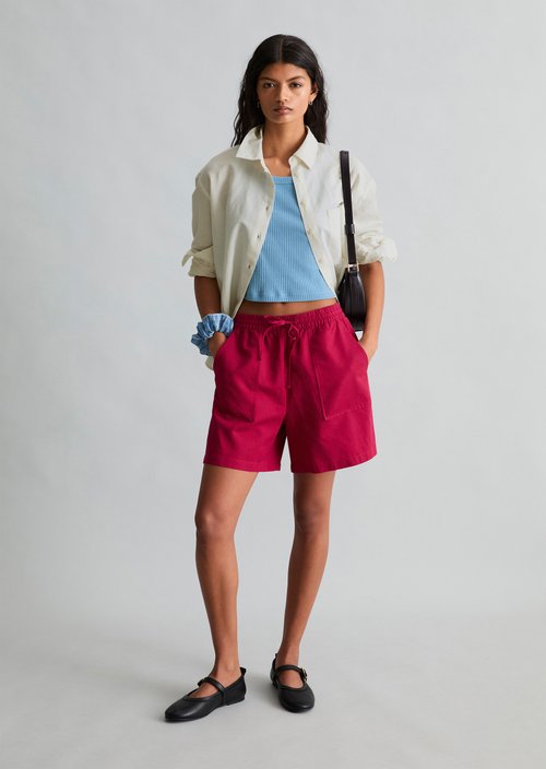 Slip-on pants regular — Vivid Cherry