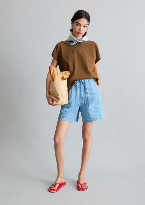 Striped shorts regular — Light Blue