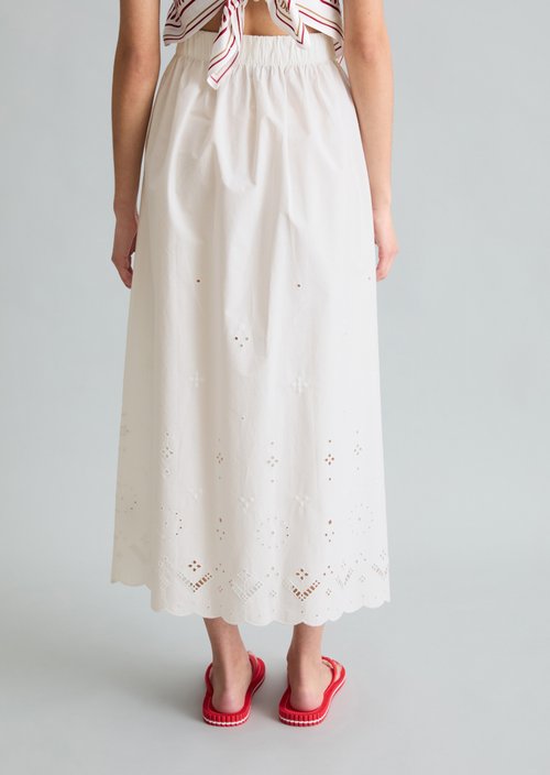 Flared lace skirt — Silky White
