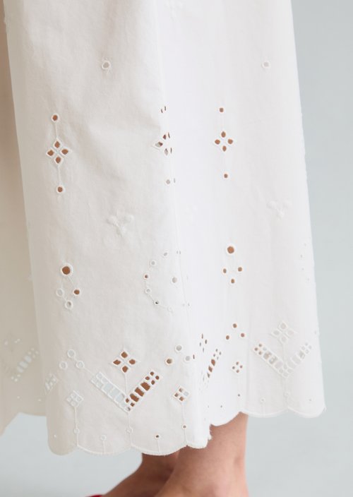 Flared lace skirt — Silky White