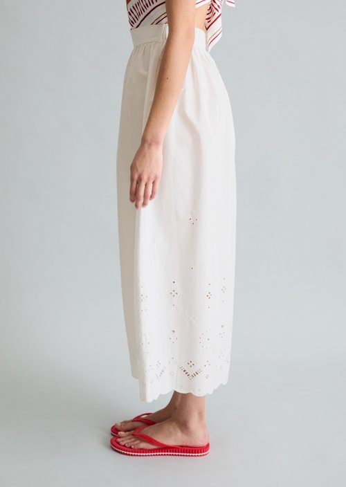 Flared lace skirt — Silky White