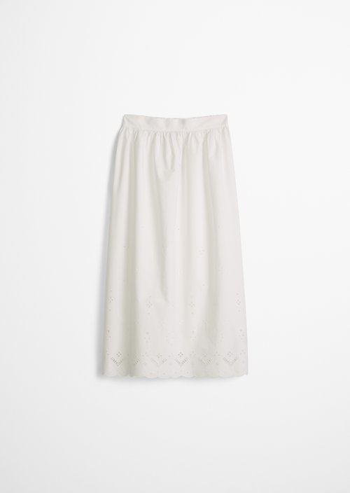 Flared lace skirt — Silky White