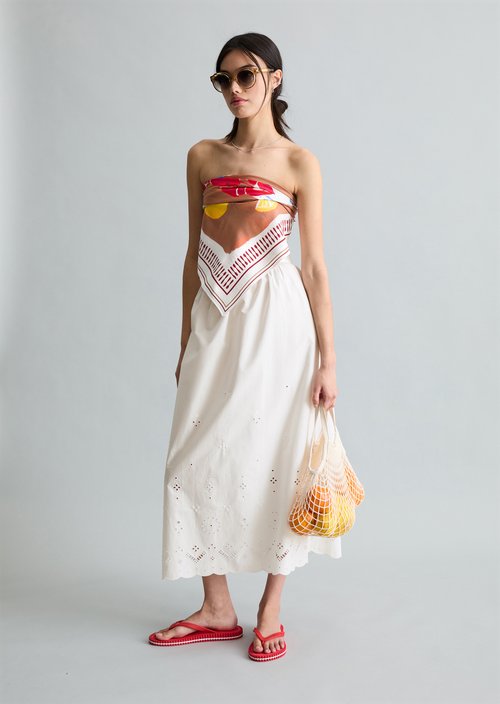 Flared lace skirt — Silky White