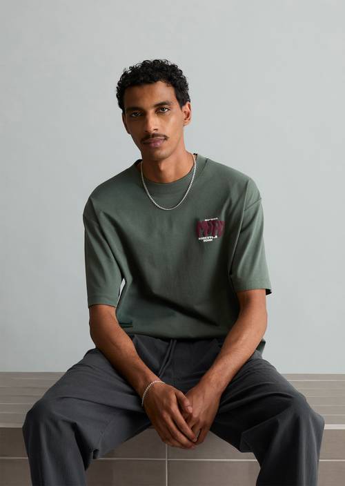 T-shirt relaxed Moss Green en vue de face