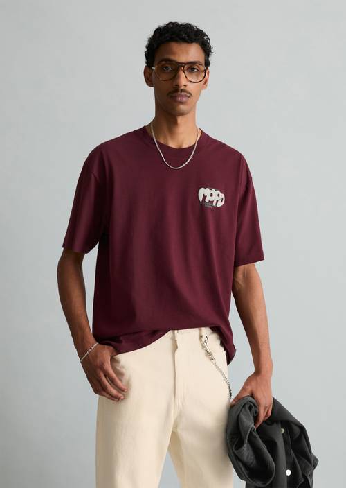 T-shirt relaxed Merlot Red en vue de face