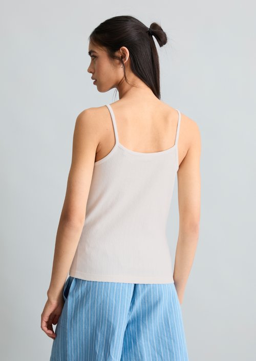 Spaghetti strap top slim — Silky White