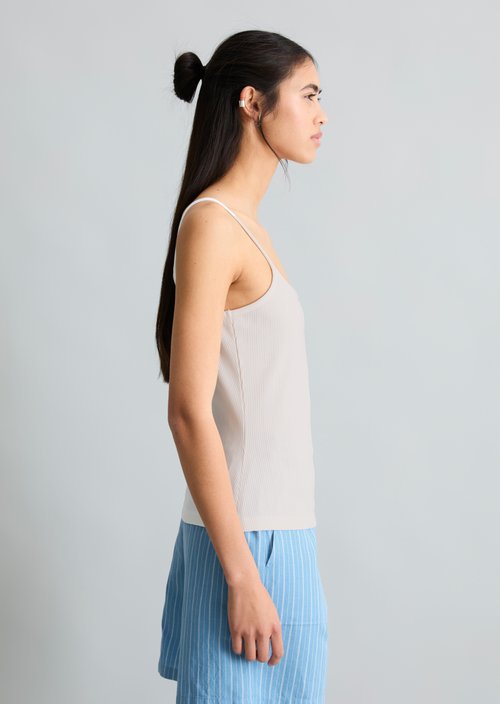 Spaghetti strap top slim — Silky White
