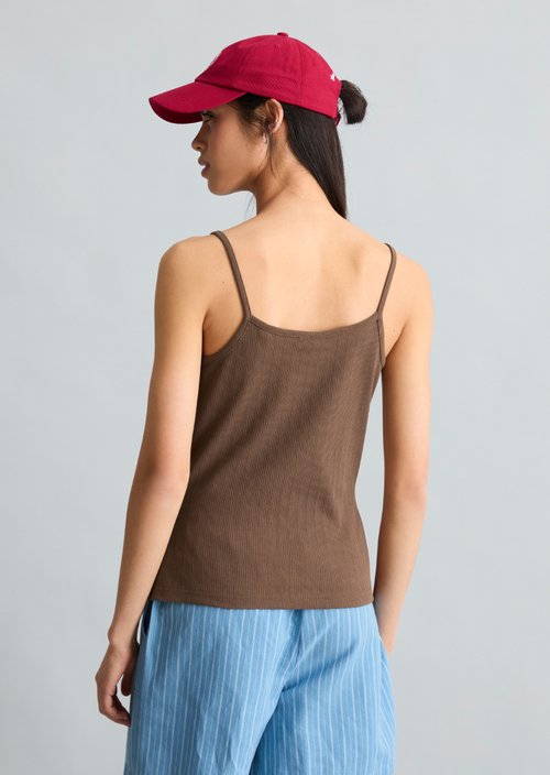 Spaghetti strap top slim — Umbra Brown