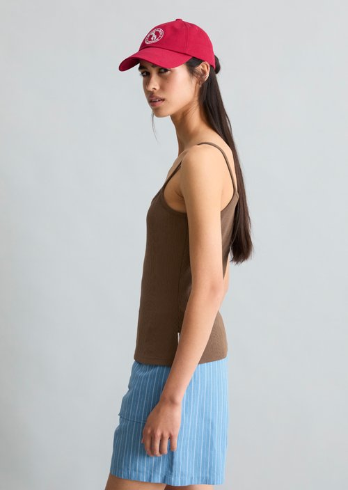 Spaghetti strap top slim — Umbra Brown