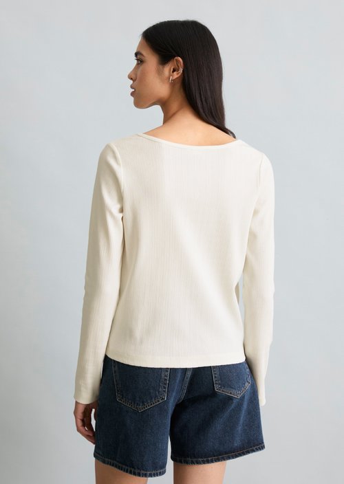 Pointelle cardigan slim — Silky White