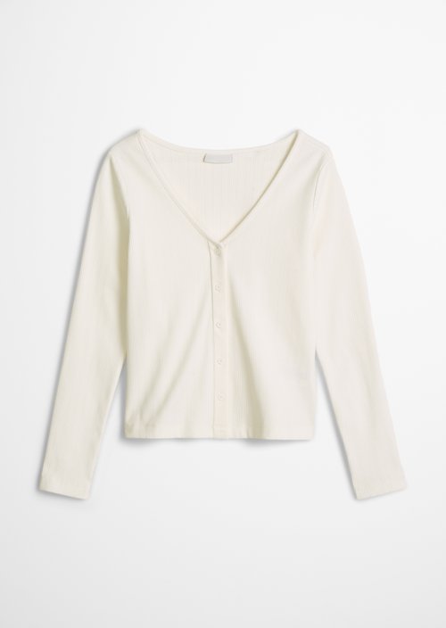 Pointelle cardigan slim — Silky White