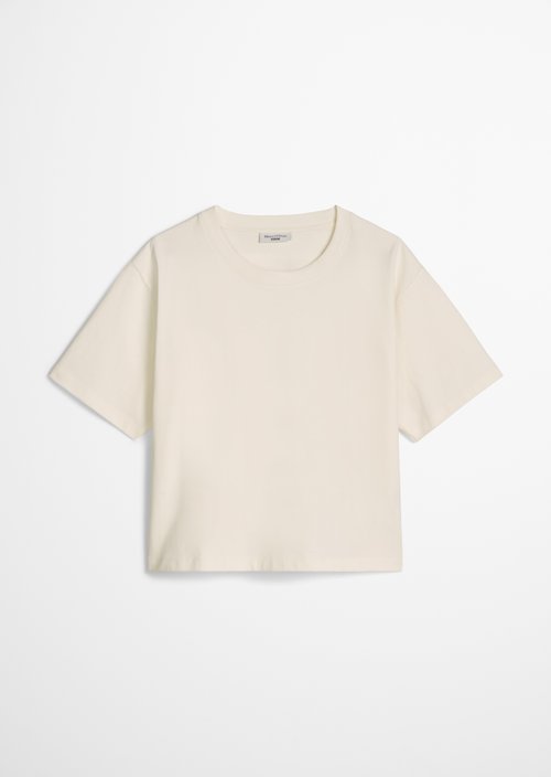 T-shirt with broderie anglaise relaxed — Silky White