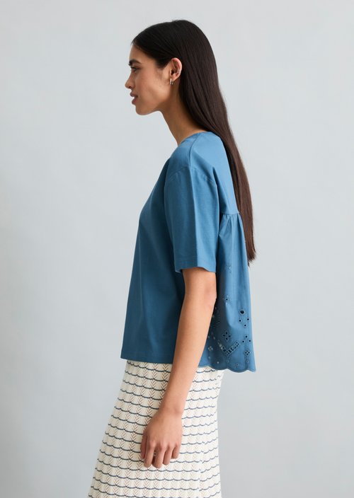 T-shirt with broderie anglaise relaxed — Endless Sea
