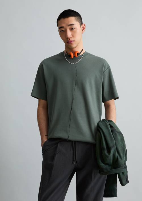 T-shirt ample Moss Green en vue de face