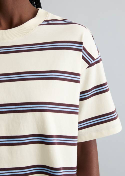 T-shirt rayé relaxed Offwhite en vue détaillée
