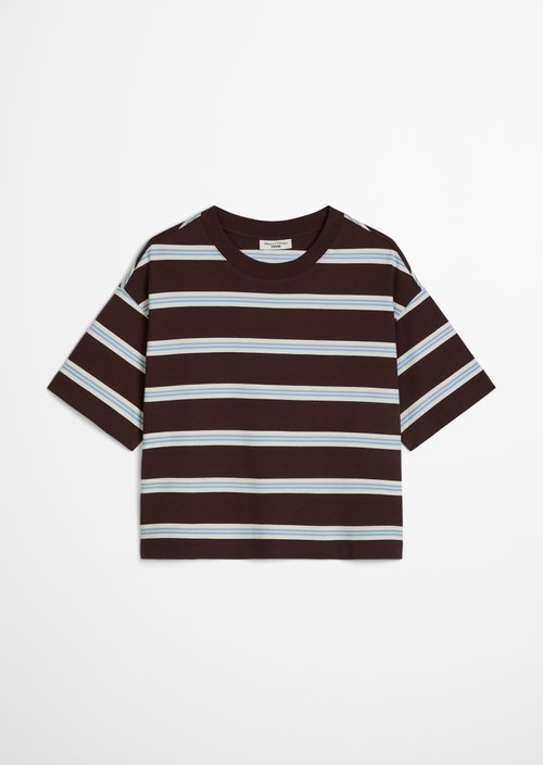 Relaxed striped T-shirt — Dark Brown
