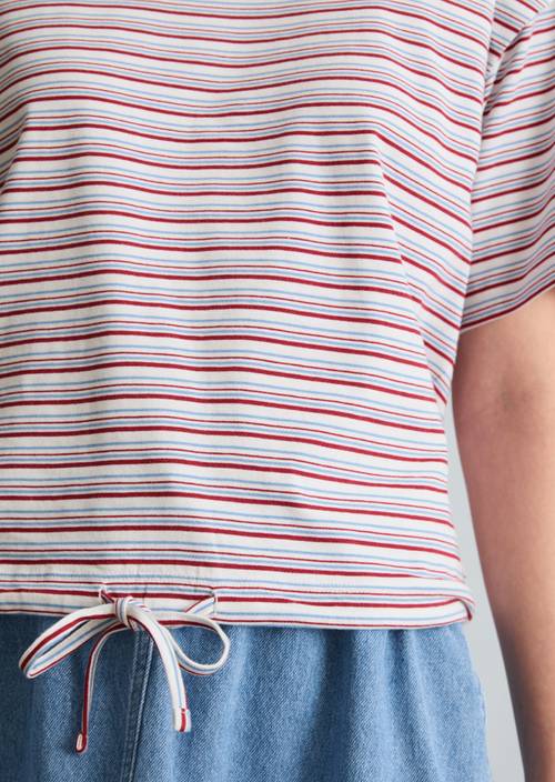 Maglietta a righe rilassata White in vista dettagliata