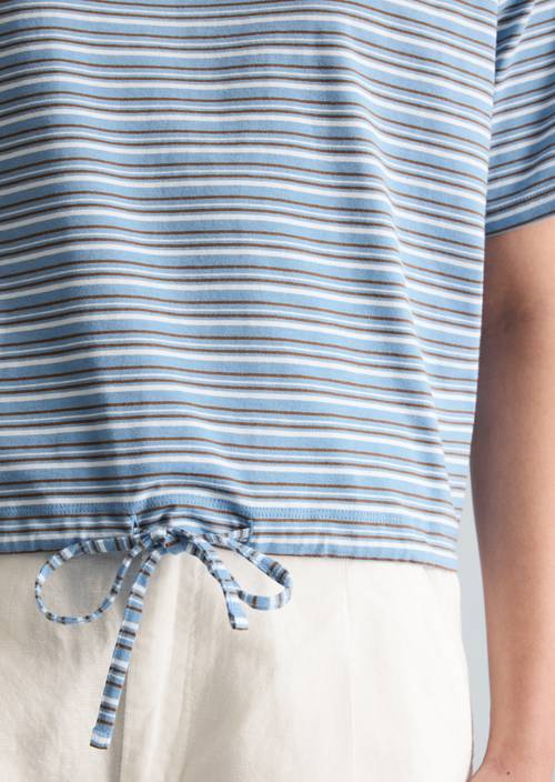 Maglietta a righe rilassata Light Blue in vista dettagliata