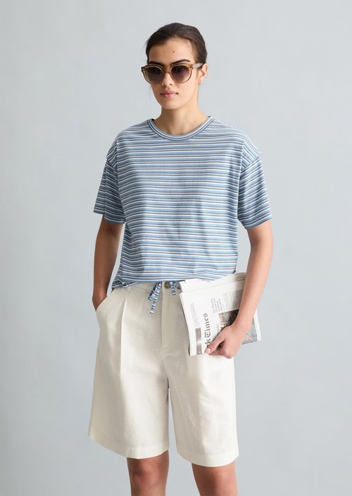 Relaxed striped T-shirt — Light Blue