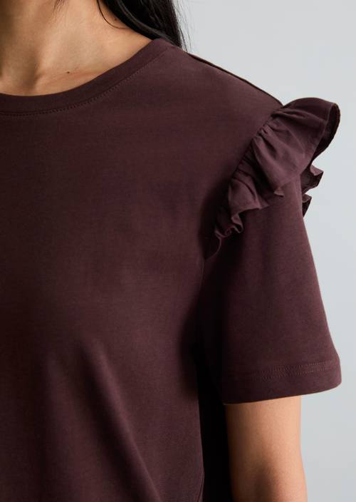 T-shirt regular Burnt Aubergine en vue détaillée
