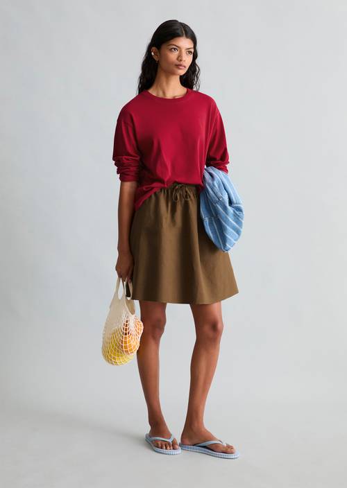 Longsleeve relaxed Vivid Cherry in Frontalansicht