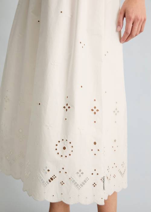 Dress with lace skirt Silky White in detail view