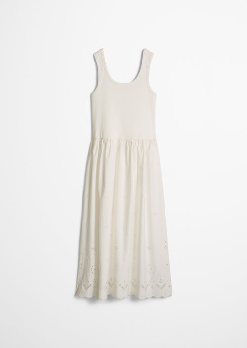 Dress with lace skirt — Silky White
