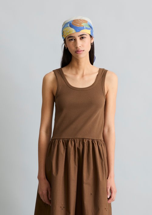 Dress with lace skirt — Umbra Brown