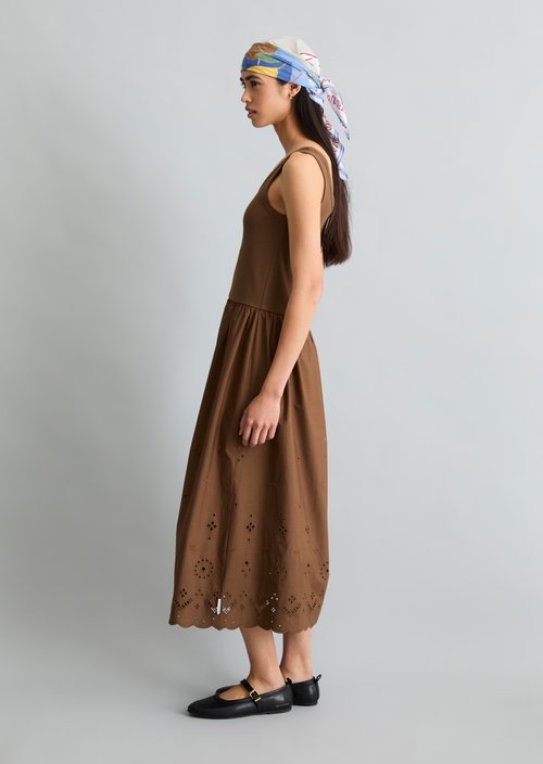 Dress with lace skirt — Umbra Brown