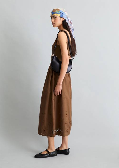 Dress with lace skirt Umbra Brown in front view