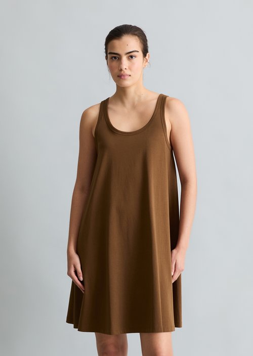 DfC Sleeveless jersey dress A-Shape — Umbra Brown