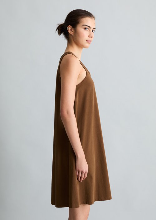 DfC Sleeveless jersey dress A-Shape — Umbra Brown