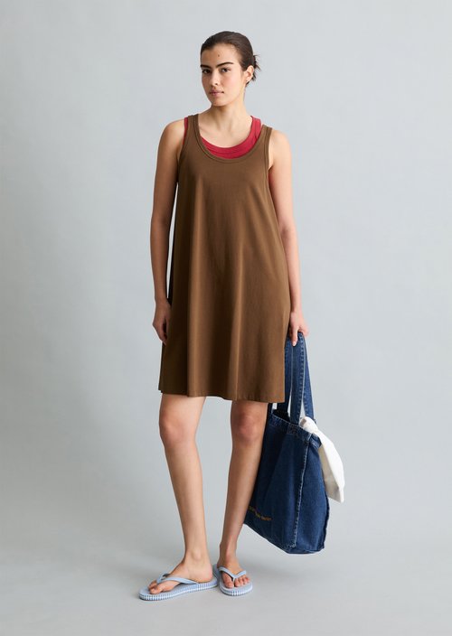 DfC Sleeveless jersey dress A-Shape — Umbra Brown