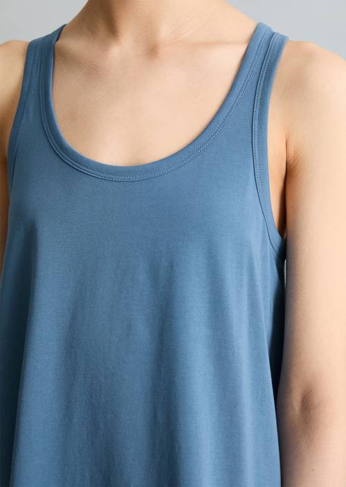 DfC Mouwloze jersey jurk A-Vorm Medium Blue 4671 in detailaanzicht