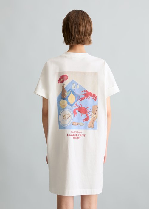 Relaxed-fit jersey dress — Silky White