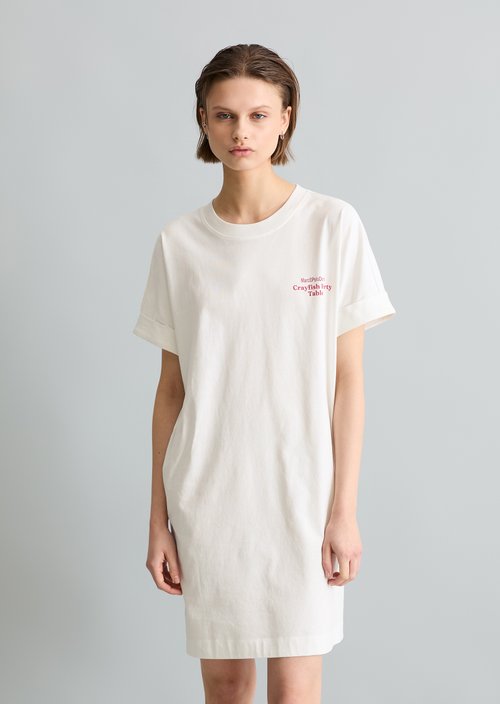 Relaxed-fit jersey dress — Silky White