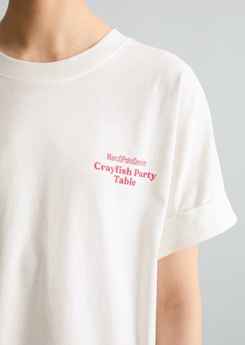 Vestido camiseta relajado Silky White en vista detallada