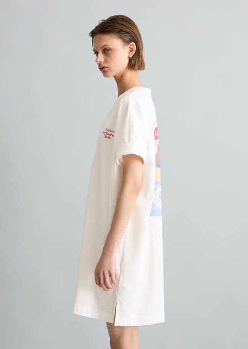 Relaxed-fit jersey dress — Silky White