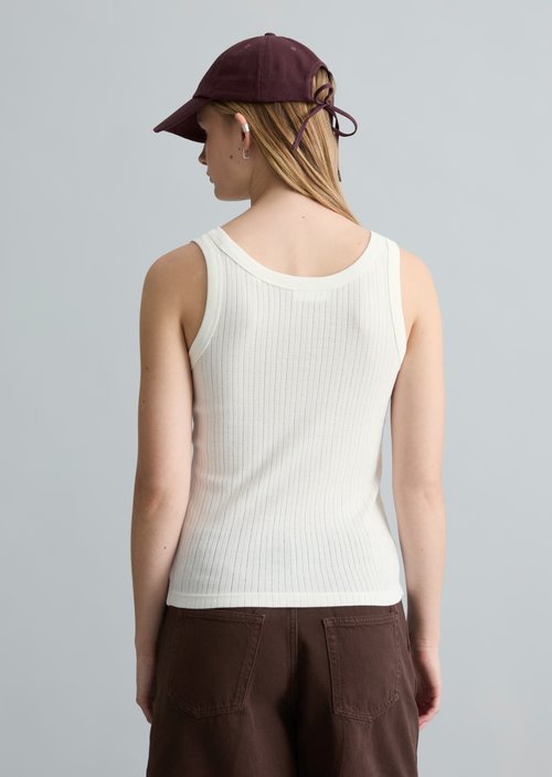 Pointelle top slim — Silky White