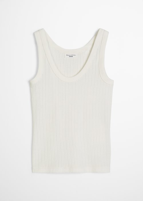 Pointelle top slim — Silky White