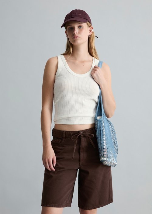 Pointelle top slim — Silky White