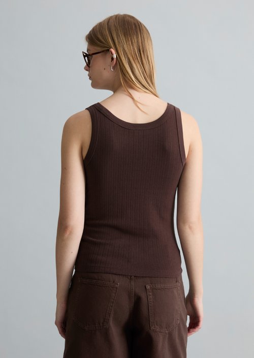 Pointelle top slim — Burnt Aubergine