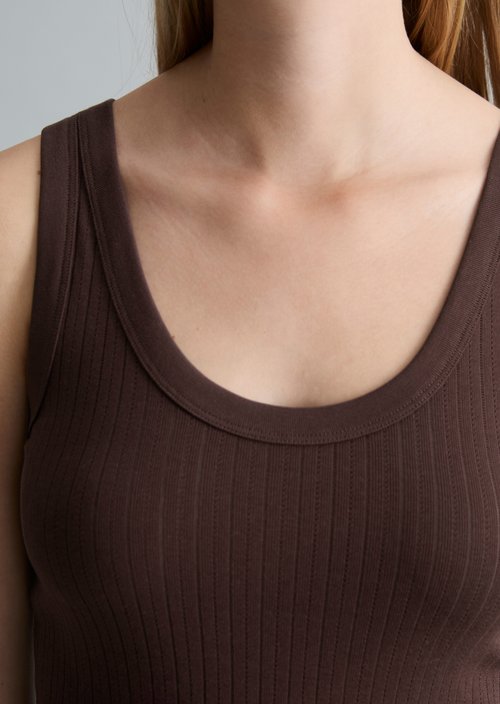 Pointelle top slim — Burnt Aubergine