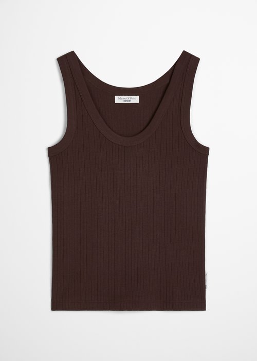 Pointelle top slim — Burnt Aubergine